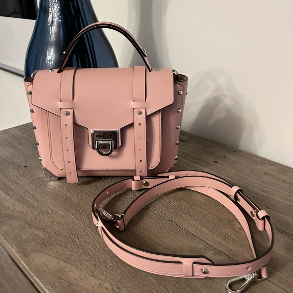 Michael Kors Leather “Manhattan” Blush Pink Cross/ Top Handle Bag
